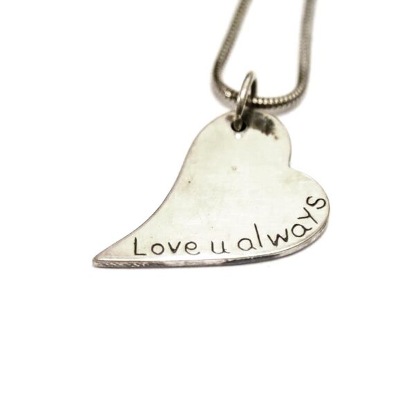 Silver Melting Heart Paw/Nose Print Pendant - Image 2