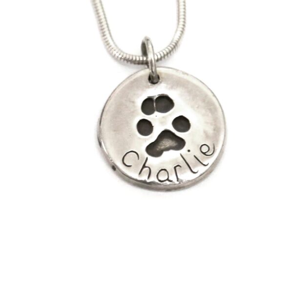 Large Silver Paw/Nose Print Pendant - Image 5
