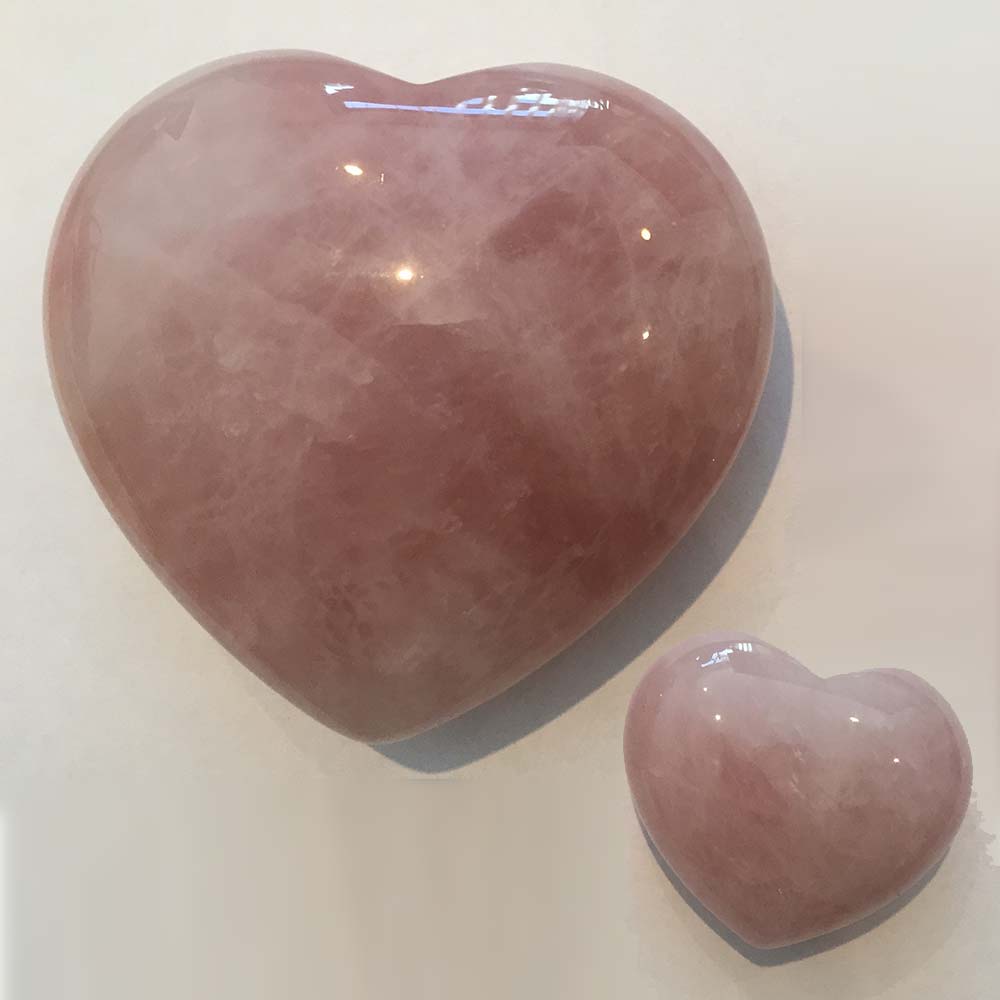 small rose quartz hearts