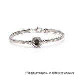 See You Silver Round Bracelet with Zirconia (BL 004) Pet Ashes Memorial Jewellery
