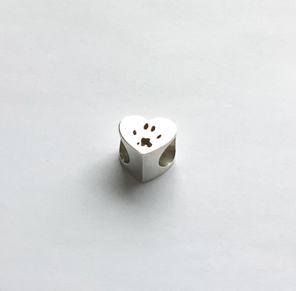 Silver Paw/Nose Print Barrel Charm - Image 6