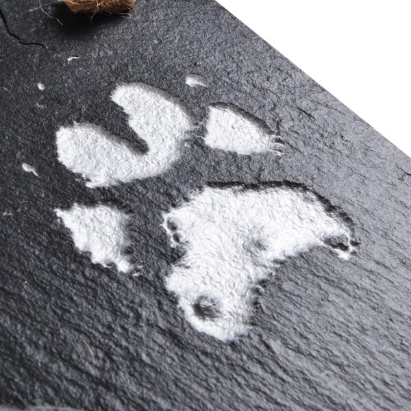 Large Hanging Pet Memorial Slate With Photo & Original Paw Print - Image 4