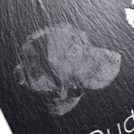 Large Hanging Pet Memorial Slate With Photo & Original Paw Print - Image 3