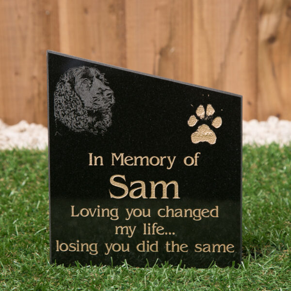 Pet Gravestone Marker With Paw Print - Image 2
