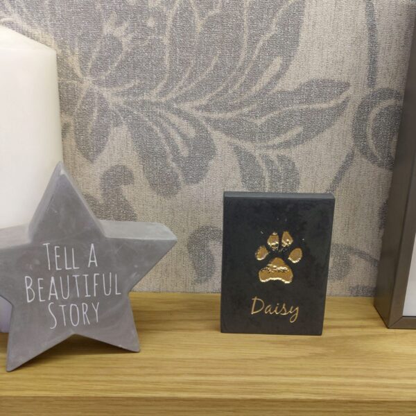 Pet Memorial Slate With Paw Print Free Standing - Image 3