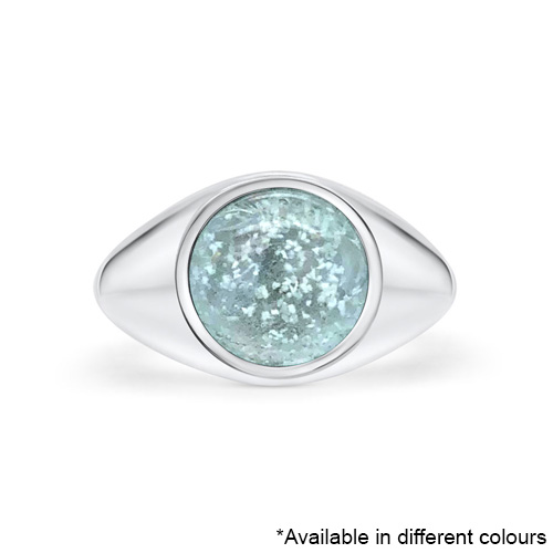 Alba Rose Large Pet Ashes Glass Signet Ring Dignity Pet Crematorium