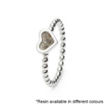 See You Silver Heart Bead Ring (RG 001) Pet Ashes Memorial Jewellery