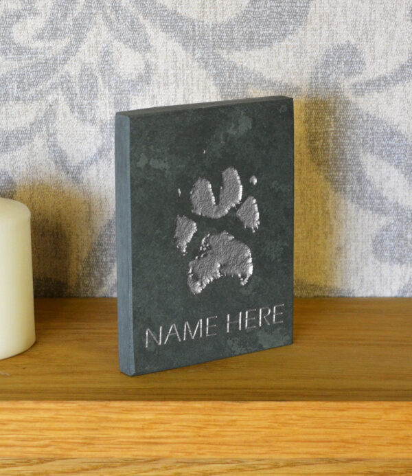 Pet Memorial Slate With Paw Print Free Standing - Image 4