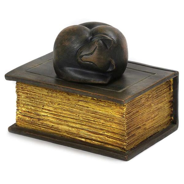 Cat on Book Casket For Ashes