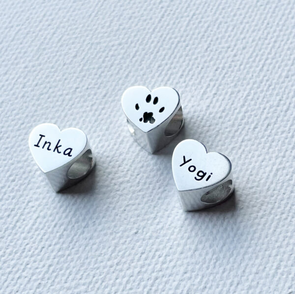 Silver Paw/Nose Print Barrel Charm - Image 2