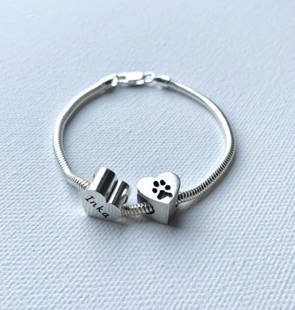 Silver Paw/Nose Print Barrel Charm - Image 3
