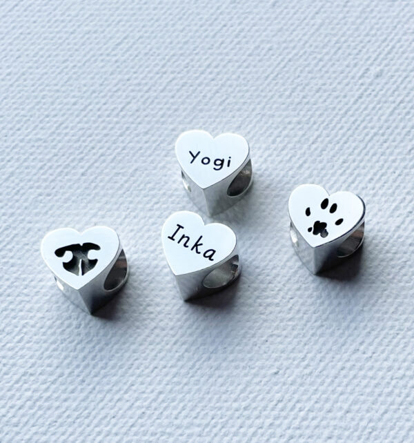 Silver Paw/Nose Print Barrel Charm - Image 4