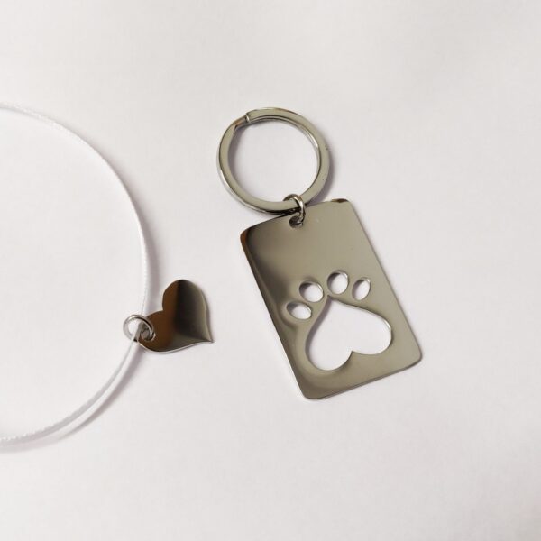 Heart in the Paw Pet Cremation Key Ring - Image 3