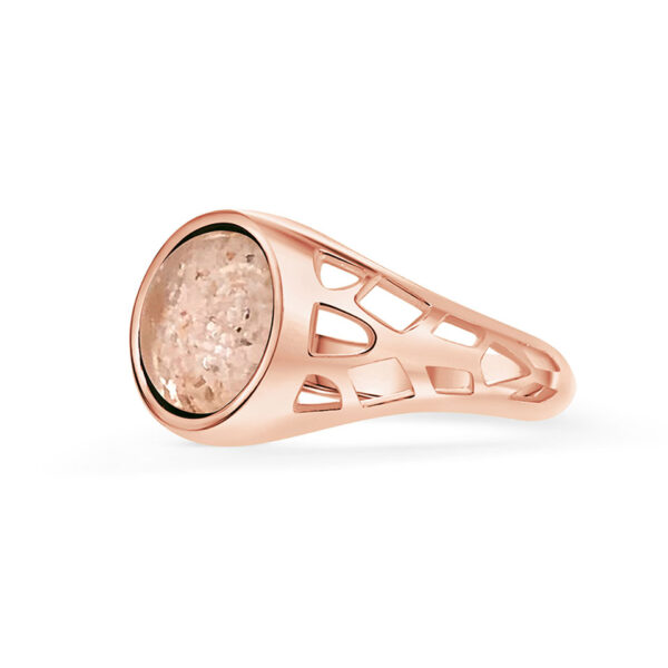 Alba Rose Large Pet Ashes Glass Signet Ring - Image 5