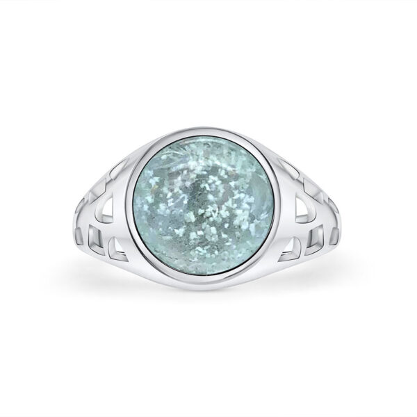 Alba Rose Large Pet Ashes Glass Signet Ring - Image 2