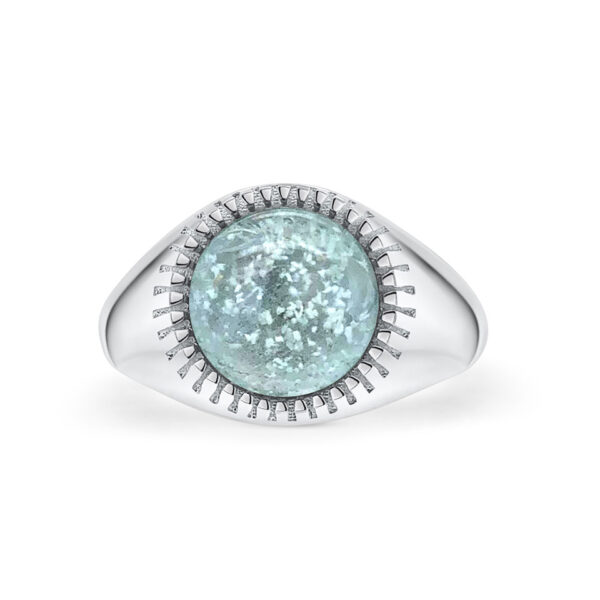 Alba Rose Large Pet Ashes Glass Signet Ring - Image 3