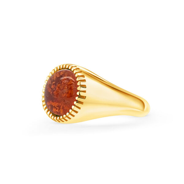 Alba Rose Large Pet Ashes Glass Signet Ring - Image 4