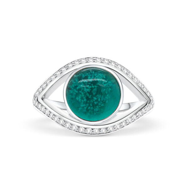 Alba Rose Momento Collection Pet Ashes Stone Set Ring - Image 2