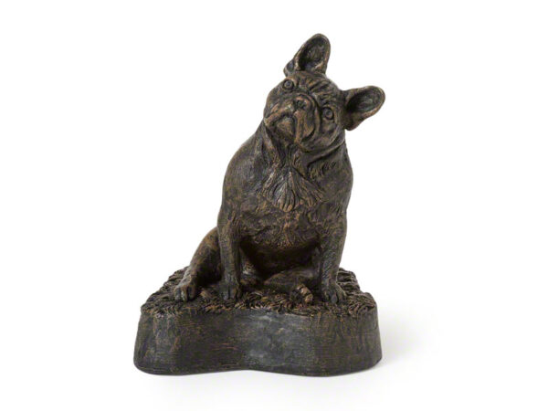 Bronze Effect Dog on Plinth Casket | Dignity Pet Crematorium