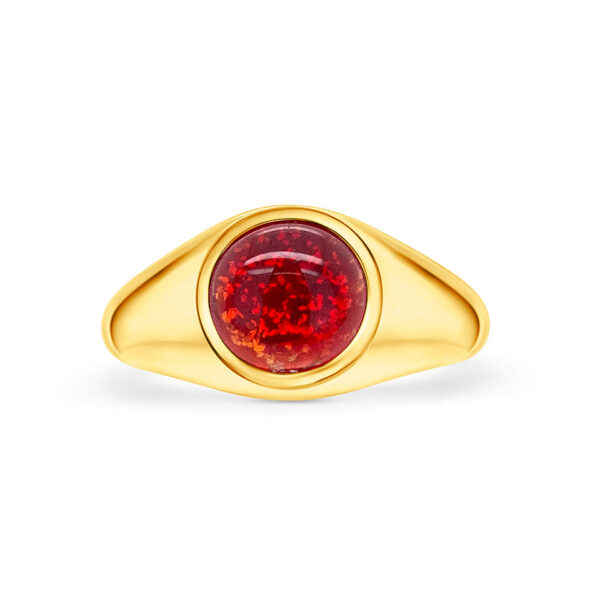Alba Rose Small Pet Ashes Glass Signet Ring - Image 2