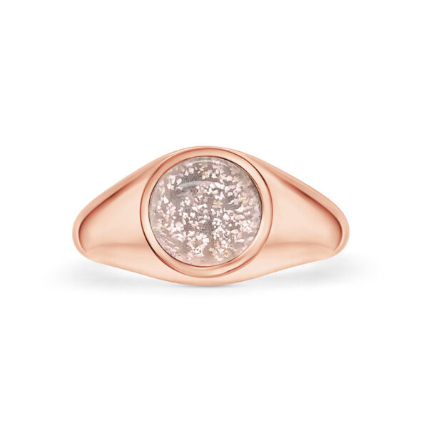 Alba Rose Small Pet Ashes Glass Signet Ring - Image 3
