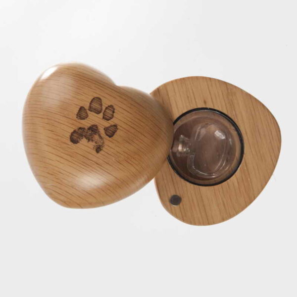 Wooden Pet Keepsake Heart Urn - Image 2